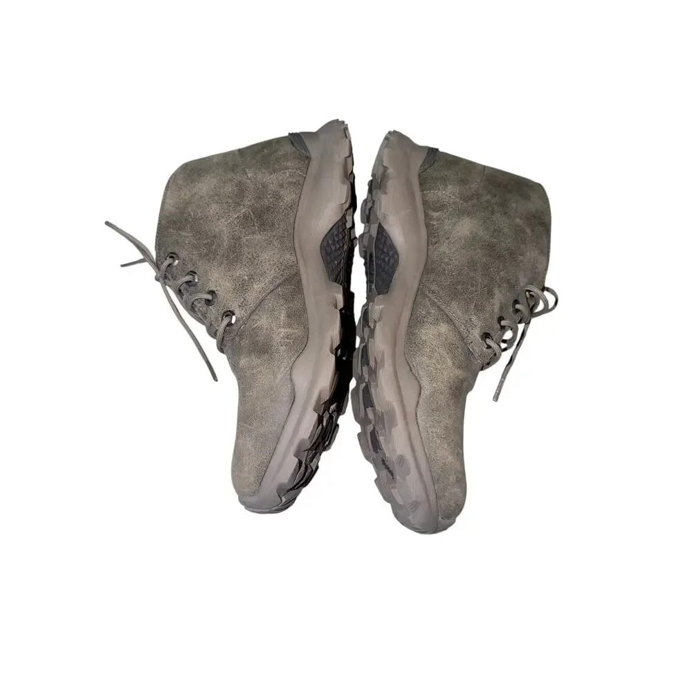 The north face mens suede 10 tan gray lace up waterproof hiking boots casual